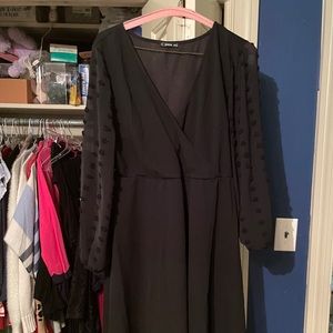 SHEIN polka dot black dress